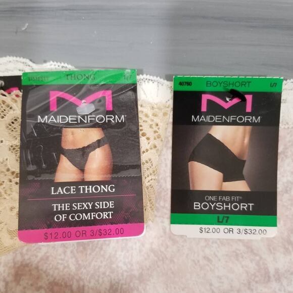 Maidenform Underwear 1 Boyshort‎ and 1 Lace Thong Size 7 Large - Picture 3 of 6
